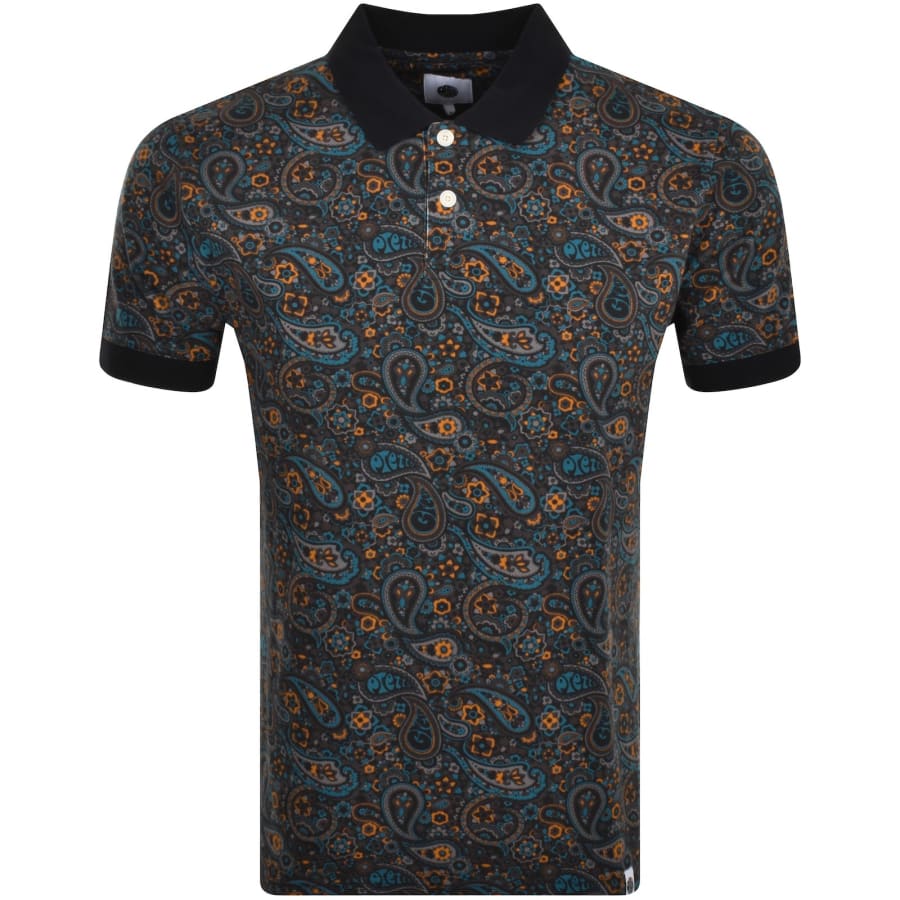 Paisley print polo shirt outlet